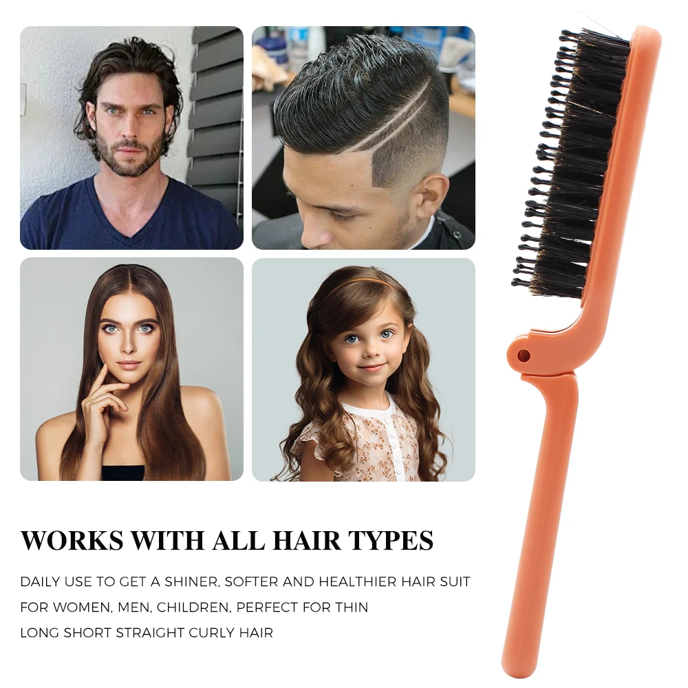 Custom Logo Mini Detangler Hairbrush Luxury Folding Hair Extension Boar Bristle Detangling Hair Brush