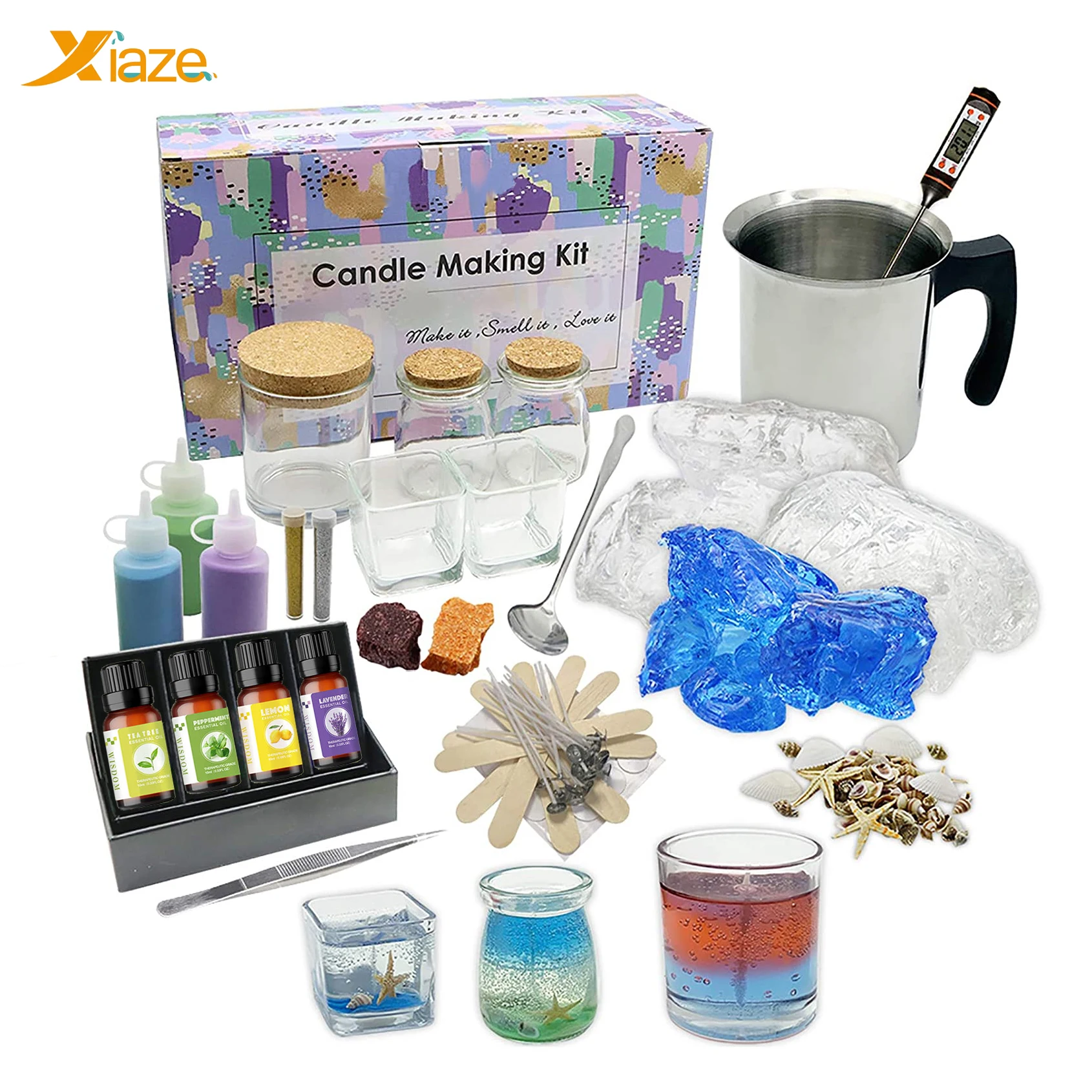 
Wholesale Mini Large Premium Kids Scented Soy Candles bean candle making kit set diy for children 
