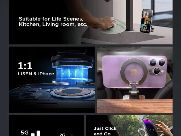 LISEN 2023 Top selling Foldable Portable Car Air Vent Mount Stand Strong magnetic Mobile Phone Holder