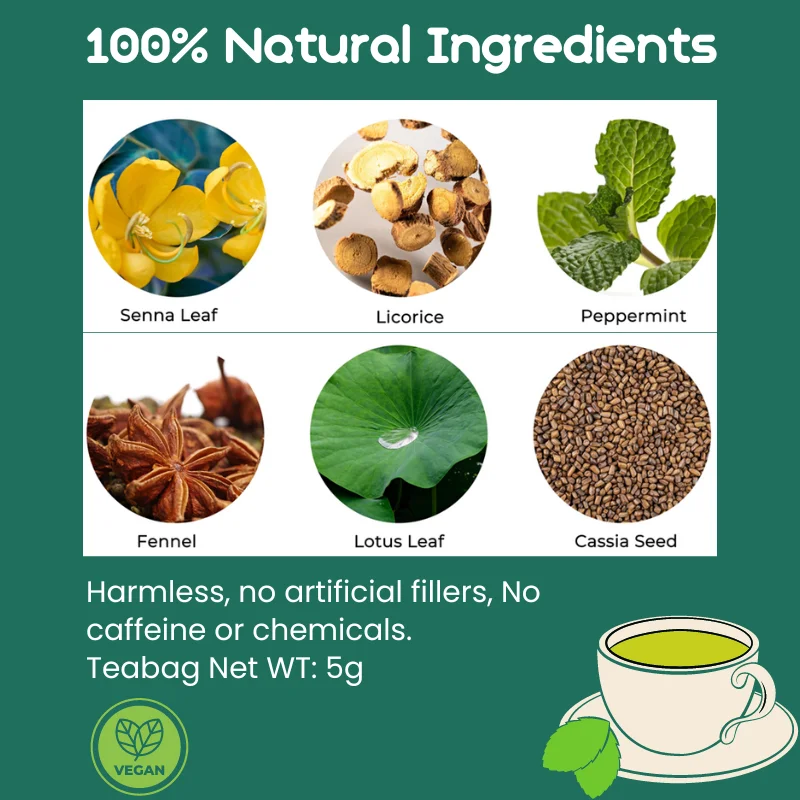 Private label 14 day tea bags moringa tea organic senna leaf detox tea