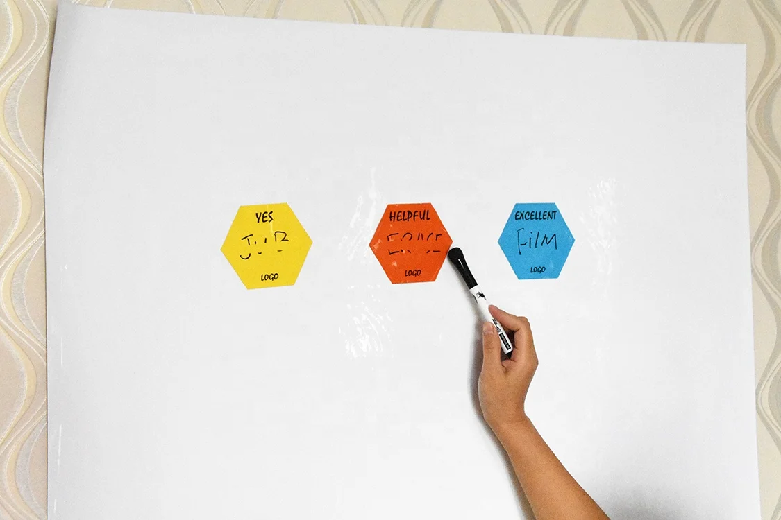 PET colorful whiteboard magnet mural type dry erase film