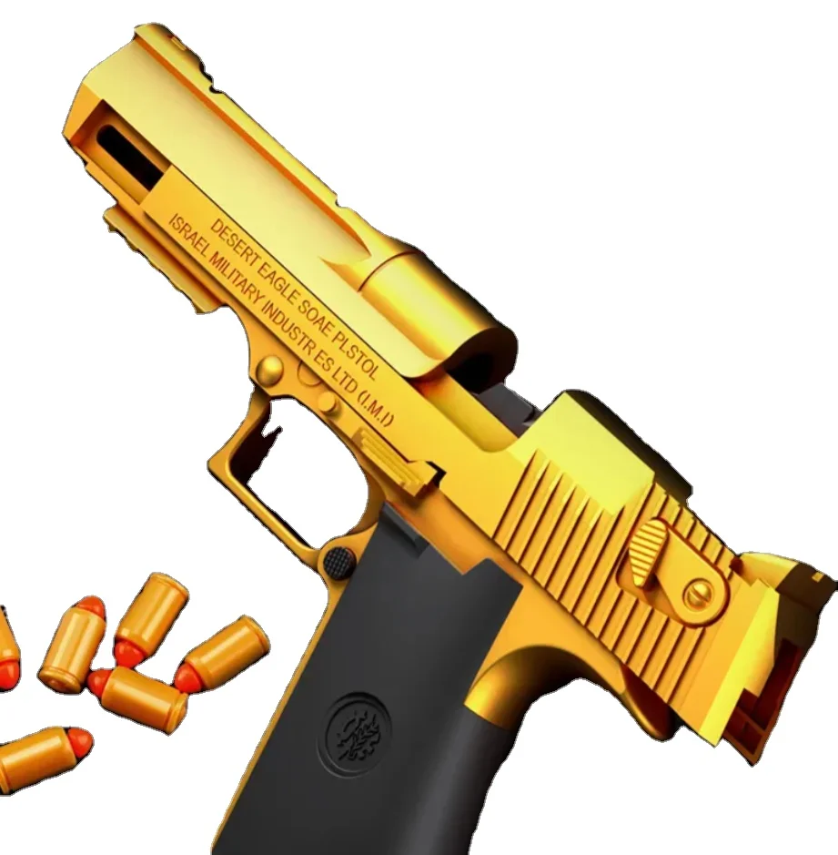 desert eagle hot Selling Revolver Soft Bullet Safe Metal Realistic Jump Ejection Toy Gun