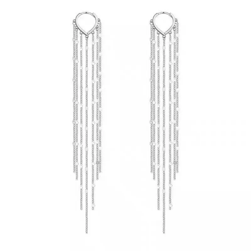 Women Ear Long Line Chain Jewelry Tassel Earrings Gold