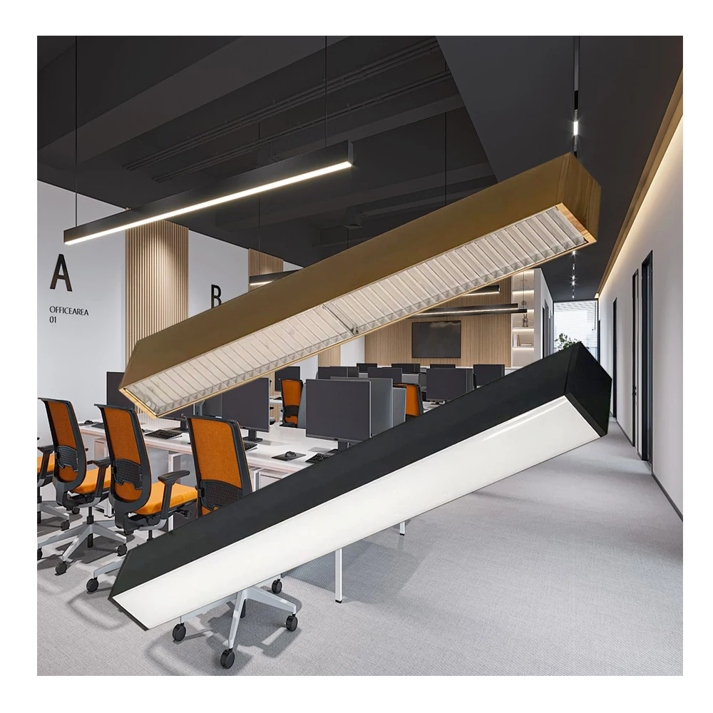 Office Application Aluminum Profile Linear Recessed LED Ceiling Light Warm Cold White Emitting Lighting Fixture IP44