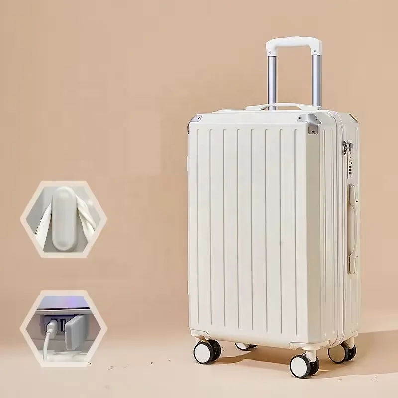 2024 Wholesale Durable Carry-On Outdoor Travel Luggage Case Travel Boarding Suitcase With Usb Charger Por