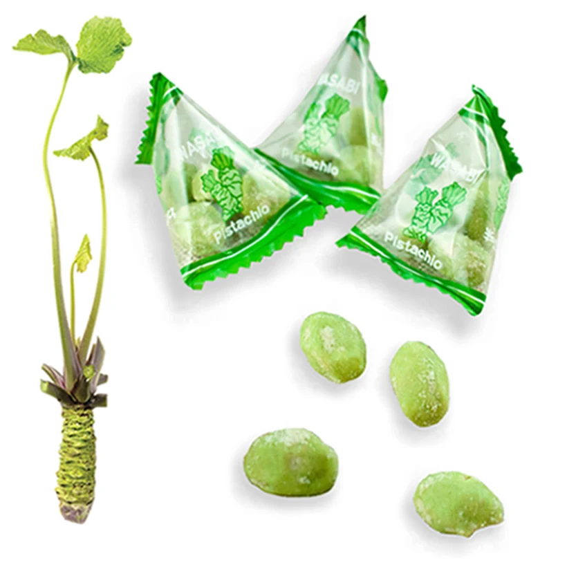 Crispy pistachio healthy mix popular Japanese snacks with wasabi bulk