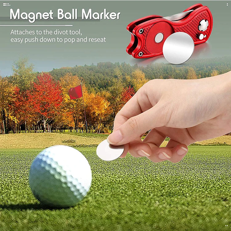 Golf Ball Marker Divot Tool Magnetic Hat Clip Magnetic Custom Logo Blank Metal Bulk Golf Divot Repair Tool Ball Marker