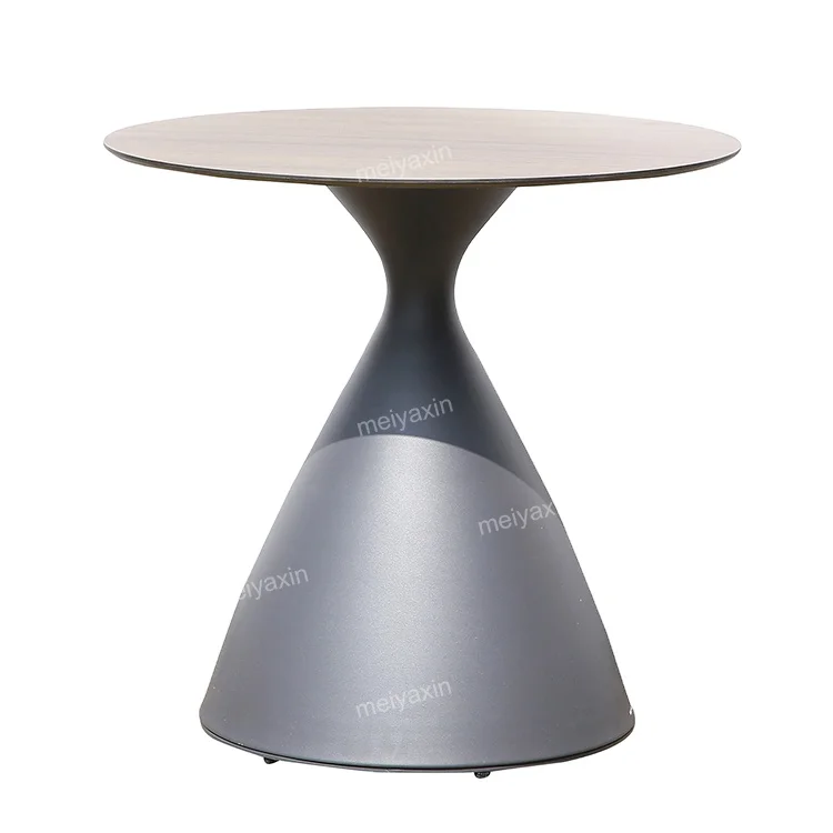 modern high quality Courtyard and villa living room gazebo wicker 2 seater round power coated cast aluminum dining rattan table