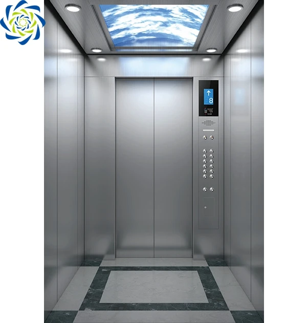 Shanghai Fuji fashion 4 storys stainless steel office MRL elevator Customized