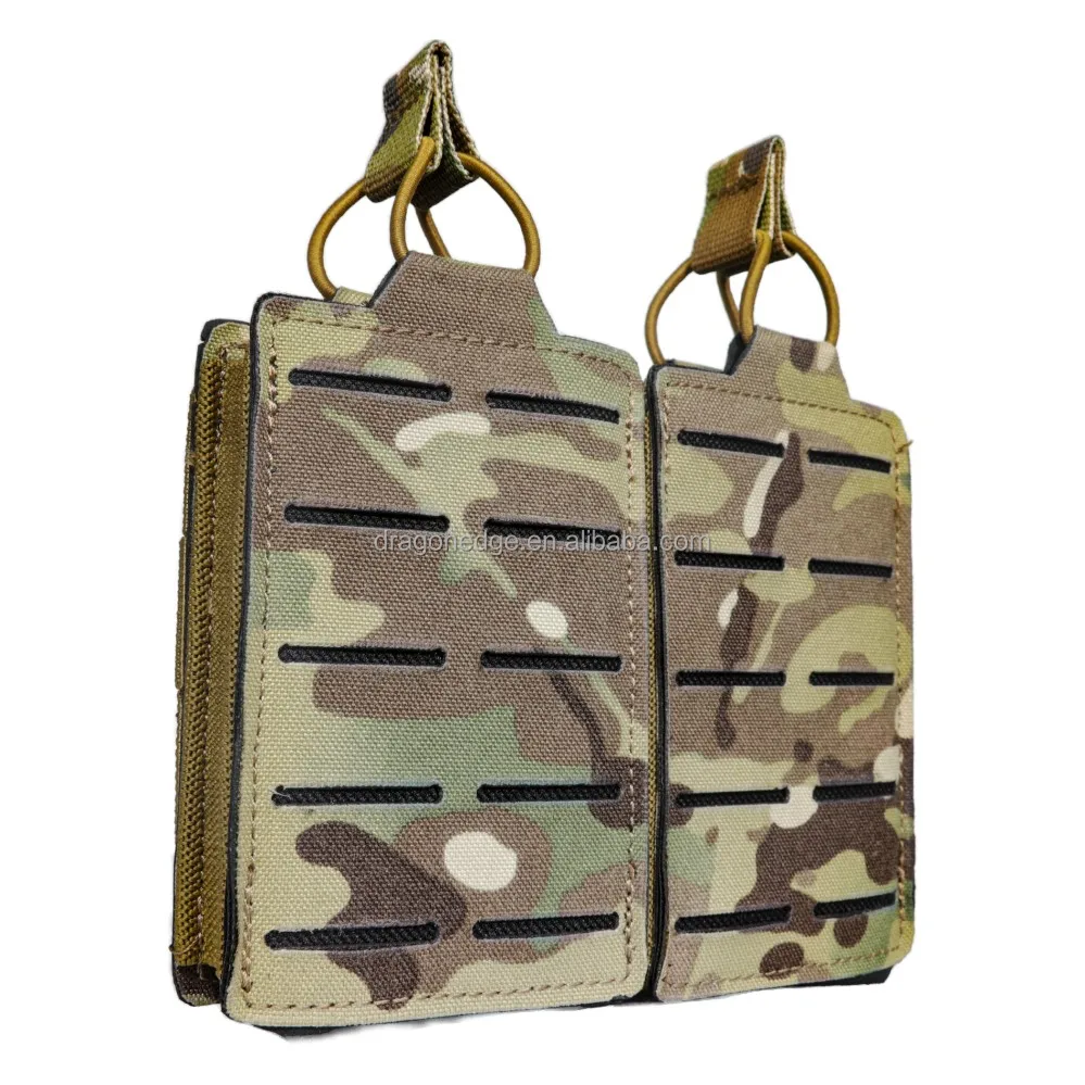 SPARK TAC Laser Cut Magazine Pouch Double Tactical Pack Camouflage Mag Pouch ,Multicam