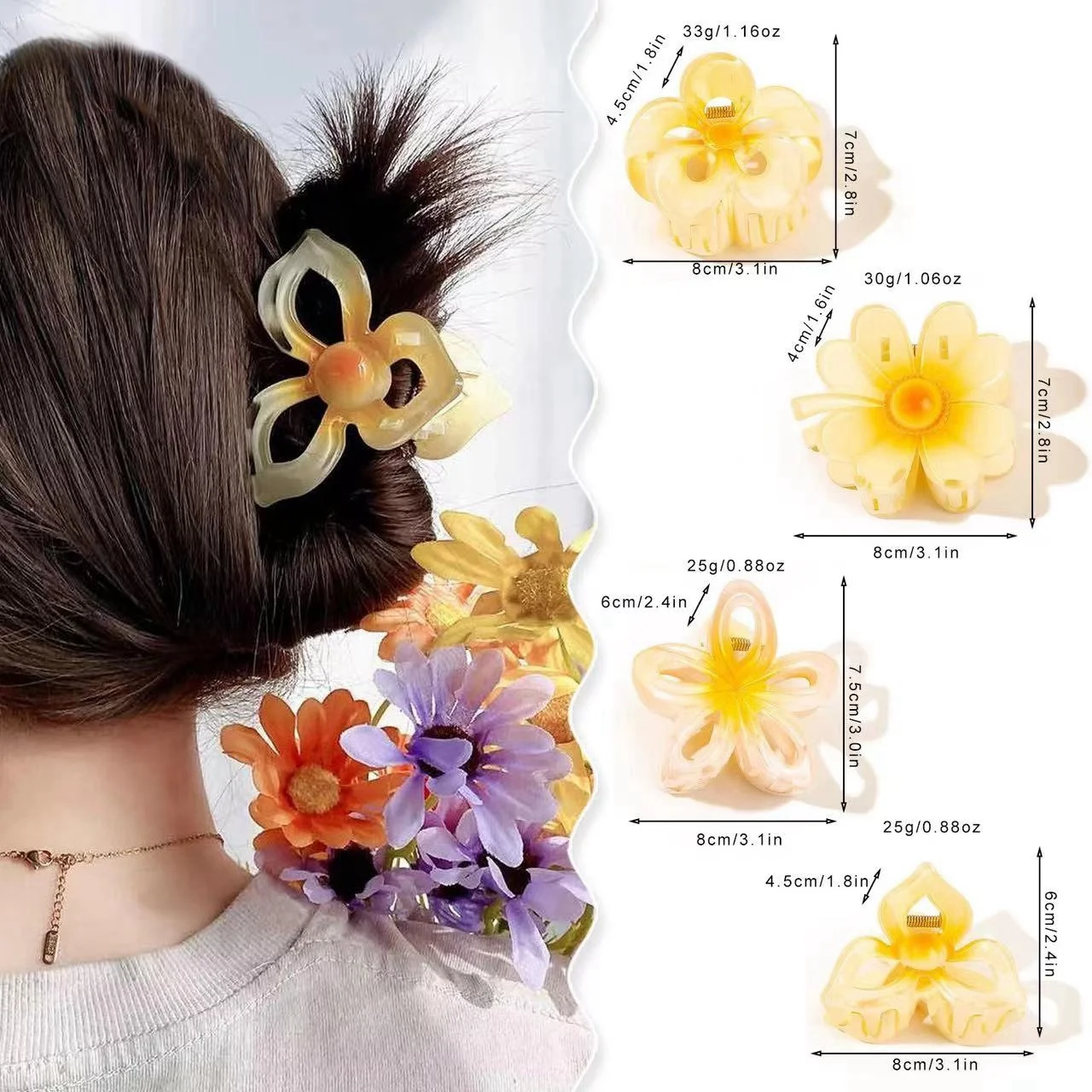 High Quality Colorful Egg Flower Hairpin Four-leaf Clover Shark Hirpin Hair  Beauty Accessories For Women Party