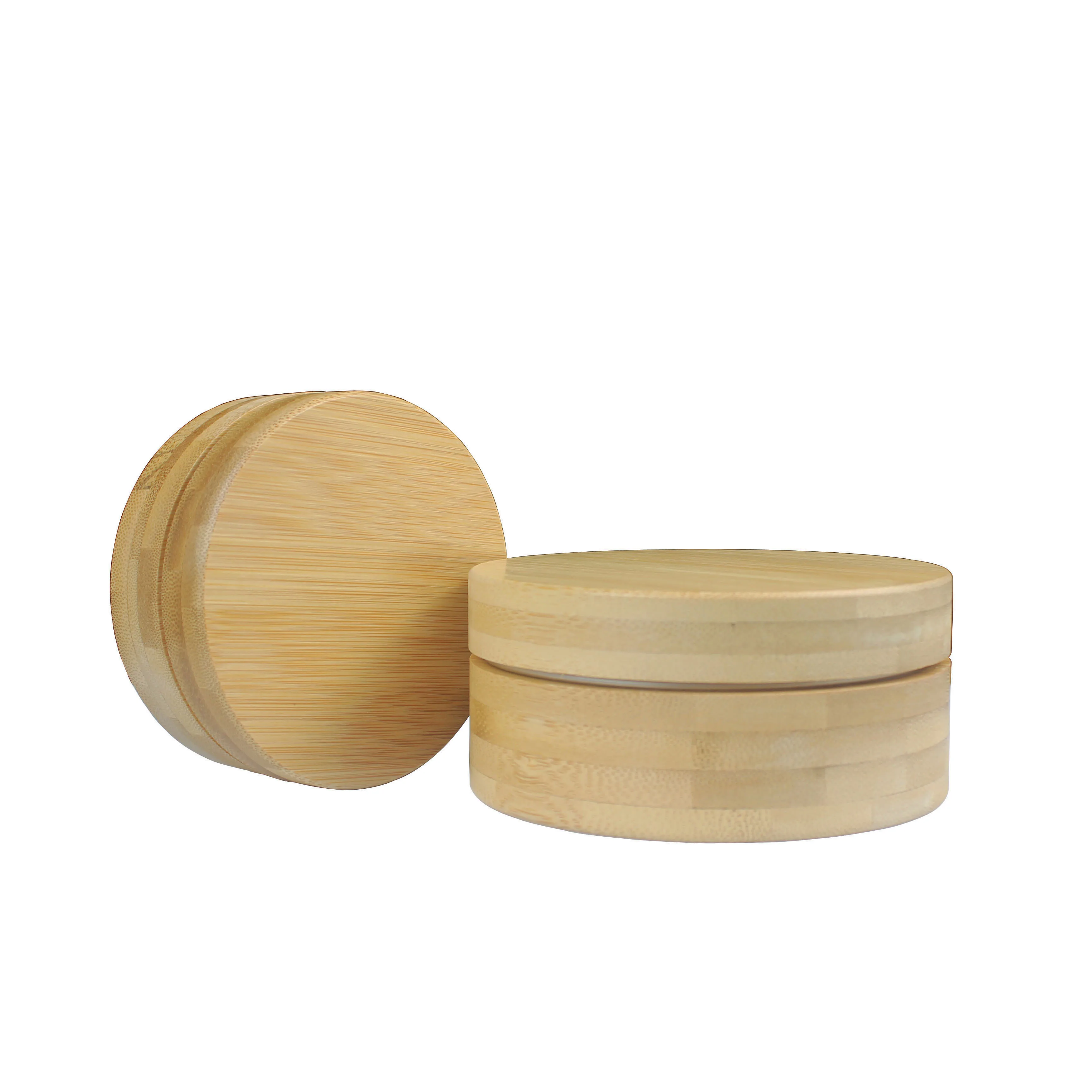 Hot Sale Luxury Cosmetic Cream Container 250g Natural bamboo aluminum jar with fast deliver ABJ--009C