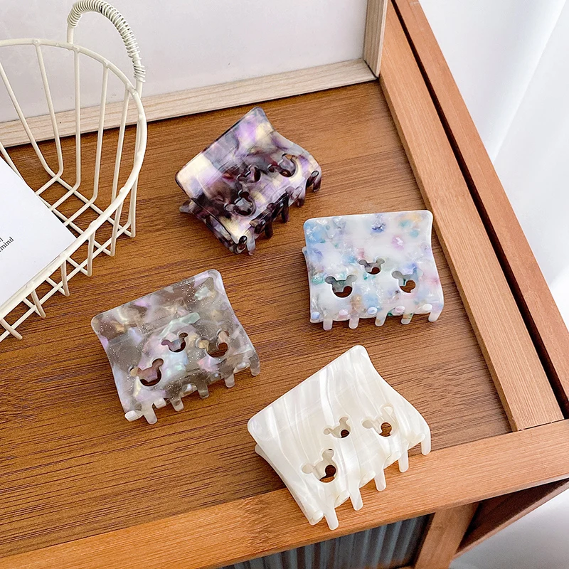 Dowell Acetic acid board hollowed out cartoon mouse hair clip curly hair grip clip medium size back head