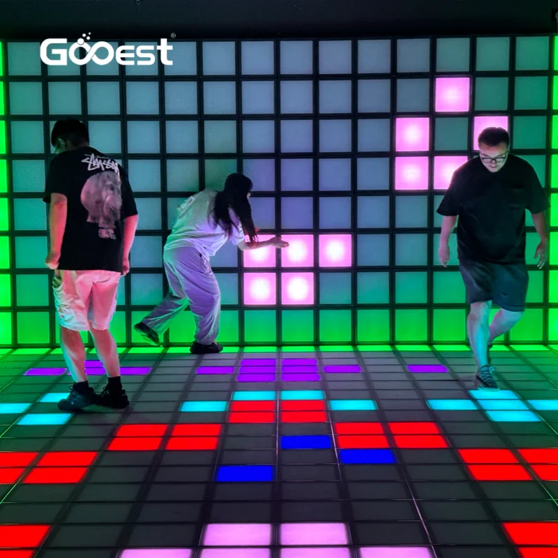 Hot sales led floor game interactive floor activate Grid game for sport center