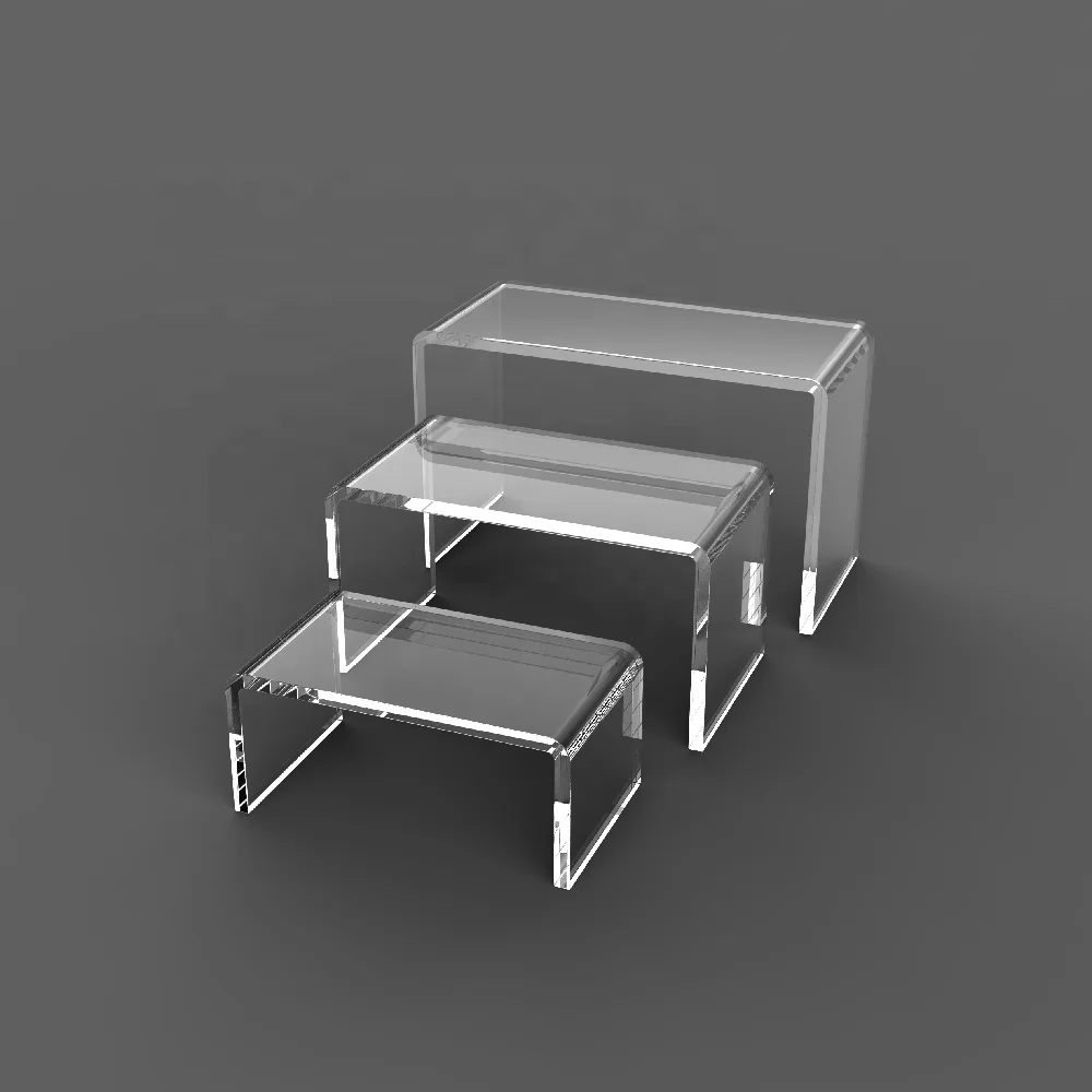 U Shaped Jewelry Countertop Plexiglass Stand for Showcasing Food Cupcake Dessert Candy Figurines Retail Acrylic Display Risers