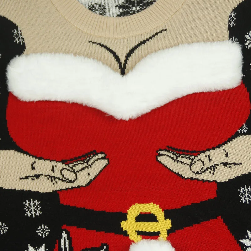 2022 Custom knitted xmas party sweater women funny christmas sweater dress