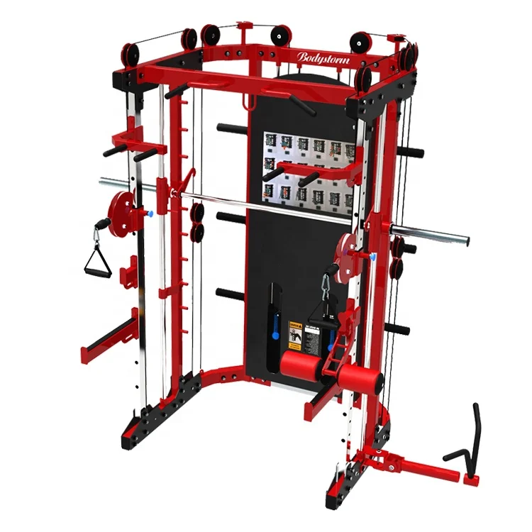 Commercial Gym Equipment 3 1 Fitness Trainer Multifunctional Smith Machine Squat Rack Half Rack Steel Metal Cable Weight Stack