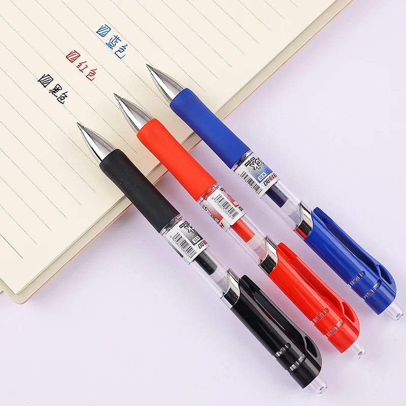 Wholesale neutral pens Carbon red black blue water-based signature student office neutral pens with custom logo