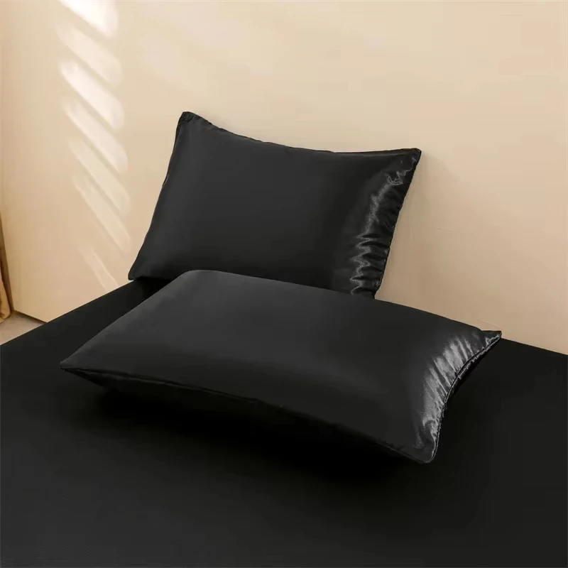 Satin Bed Sheets, Queen Size Sheets Set, 4 Pcs Silky Bedding Set 1 Deep Pocket Fitted Sheet + 1 Flat Sheet + 2 Pillowcases
