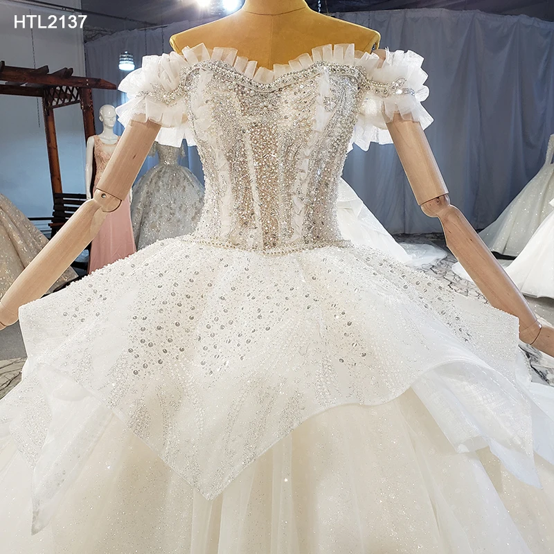 Jancember HTL2137 Luxury off Shoulder long Dress wedding Gowns bridal dress