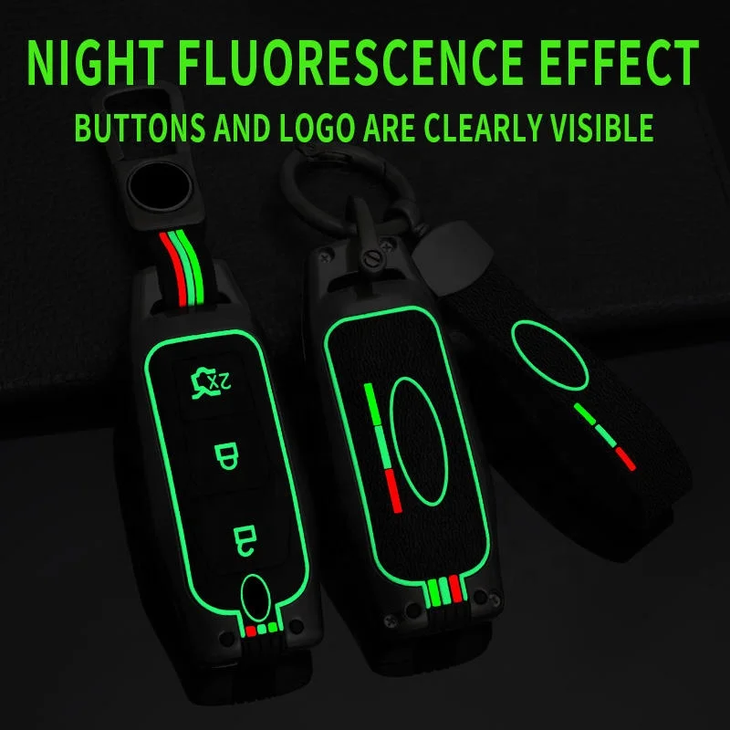 New Design 2023 Car Accessories Quality Zinc Alloy Car Key Cover For Ford Focus 3 4 St Mondeo 5 Mk5 Mustang F-150 Explorer Edge