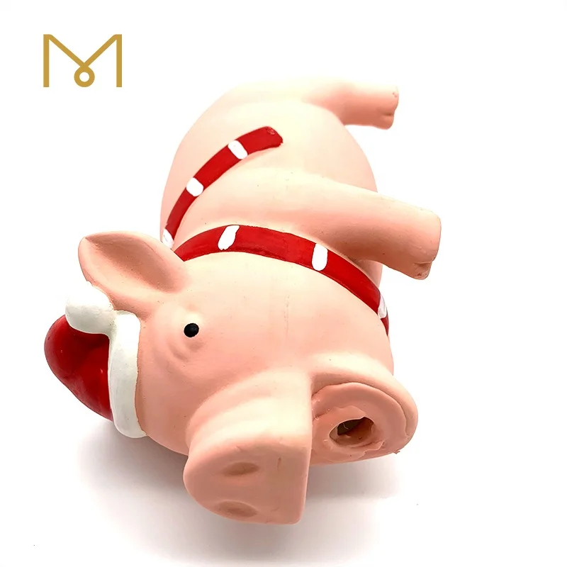 soft squeaky  latex rubber durable christmas pig dog puppy cat pig interactive pet toys manufacturer