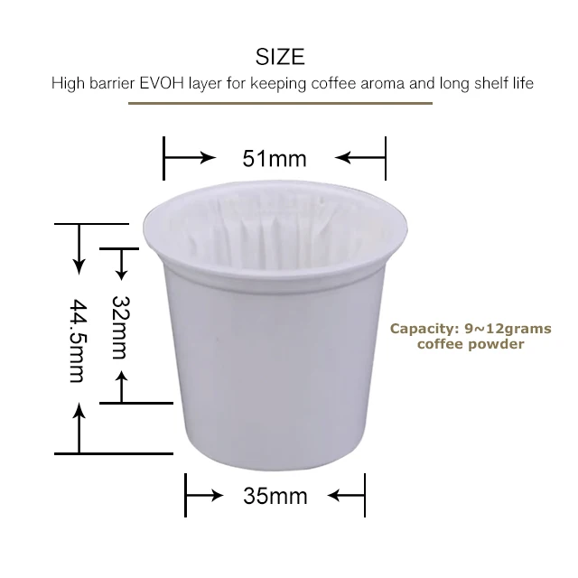 Coffee Espresso single serve sugarcane coffee disposable capsule 100% recyclable K cups with filter