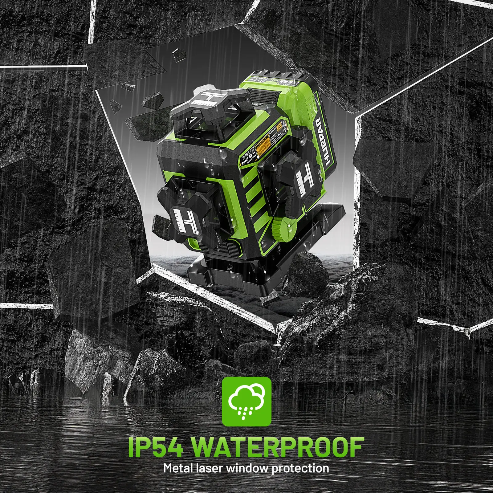 Huepar  new model 2024 W04CG 4D 4x360 Hot Selling 16 Line Laser Level Tool Self Leveling 360 With LCD Screen