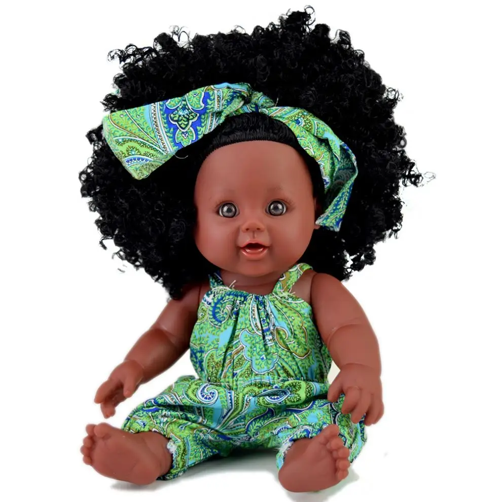 12 inch Toy Baby Black Dolls lifelike african baby doll for girls, kids, 2021 newest children, Kids Holiday and Birthday gift