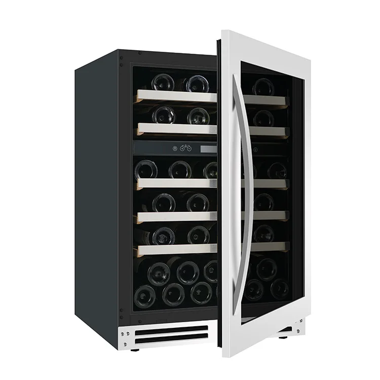 
165L 56-bottles Electric Fridge Cave A Vin Double Door Aluminium Wine Cooler 