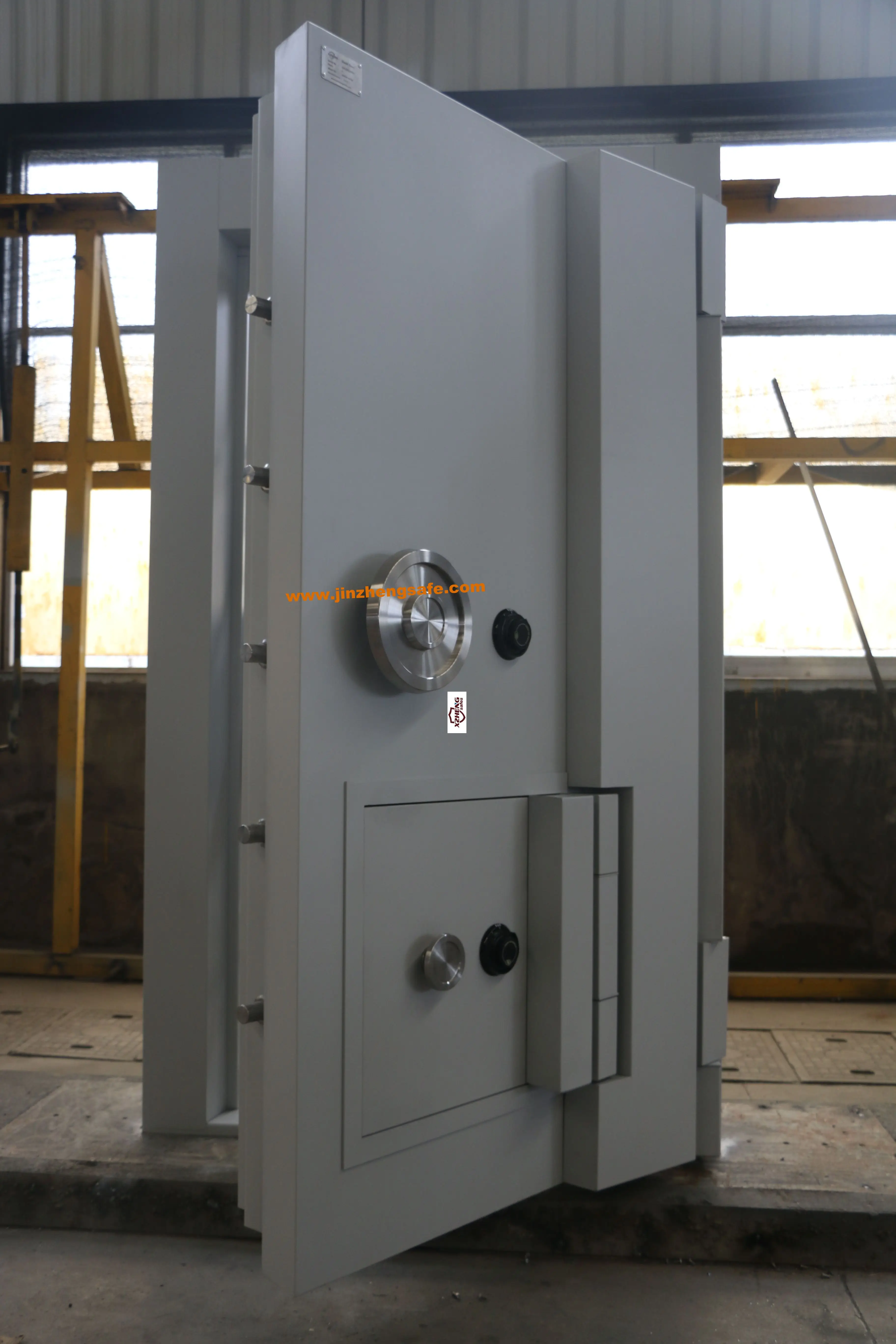 Vault door with emergency eacape window small door for bank strong vault room made in China Jinzheng