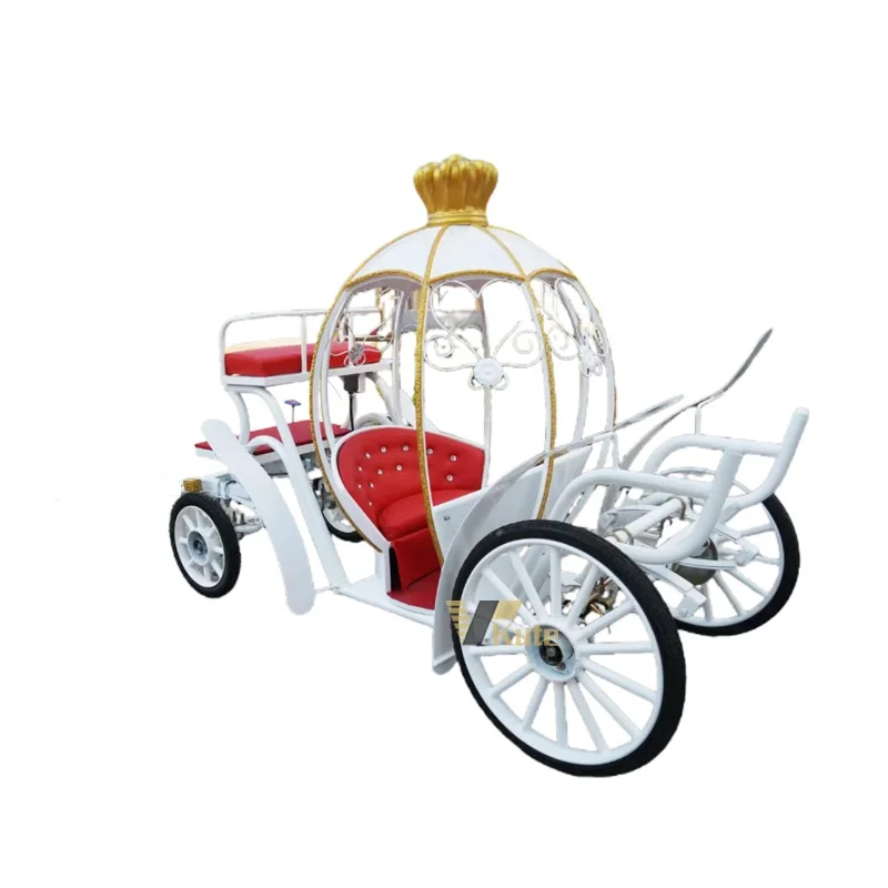 Trustworthy pony carriage for park ride 4 seater surrey sightseeing western wagon for kids landau
