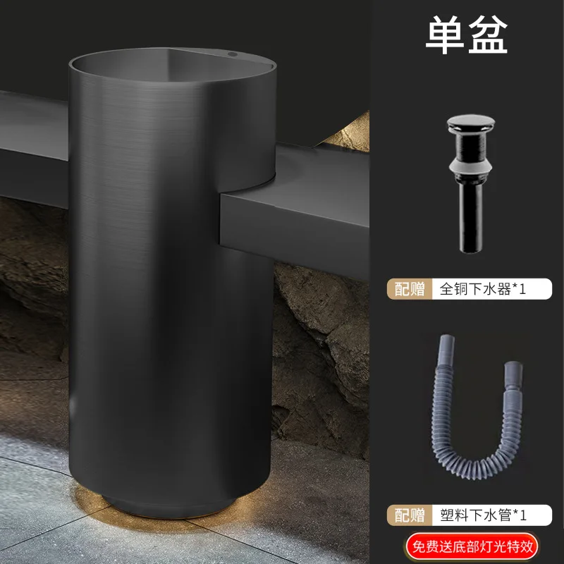 Hotel floor type circular column basin Stainless Steel Basin Sinks