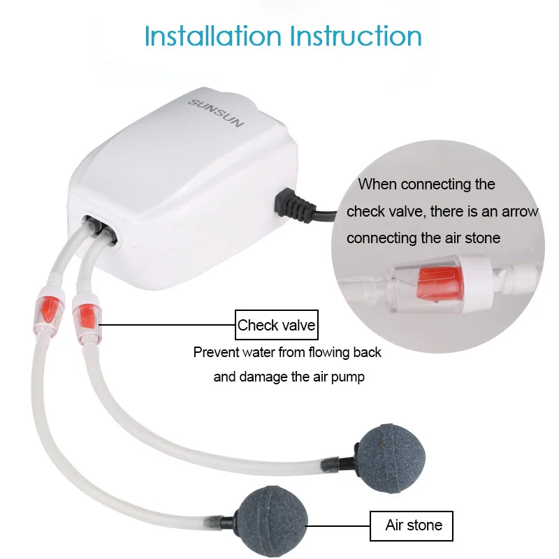SUNSUN YT-301/301C Aquarium Silent Air Pump Large Fish Tank Aerator Air Compressor Oxygen Pump Air Pump