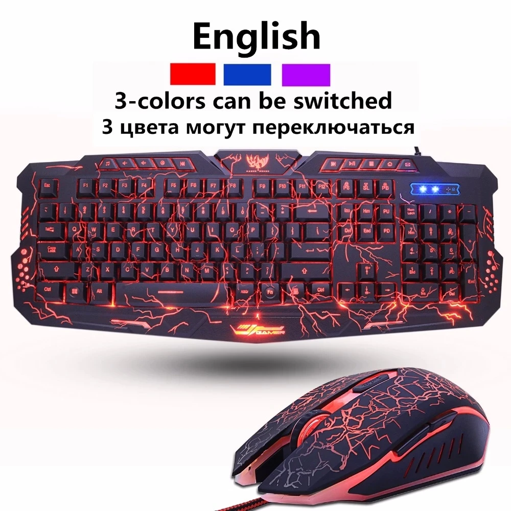 China Music Rgb Colored Wired Gaming Mouse And Keyboard Combo English Typing Retro Gamer Mechanical Keyboard And Mous Set
