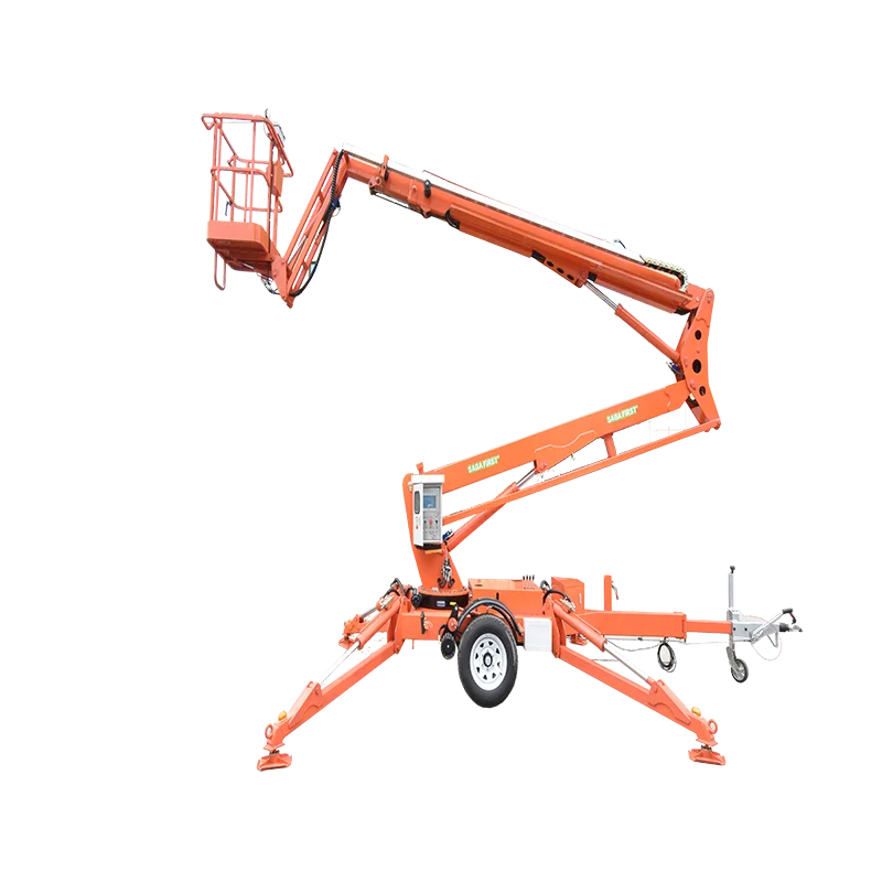 Diesel and DC power Hydraulic Towable Boom Lifter Machine
