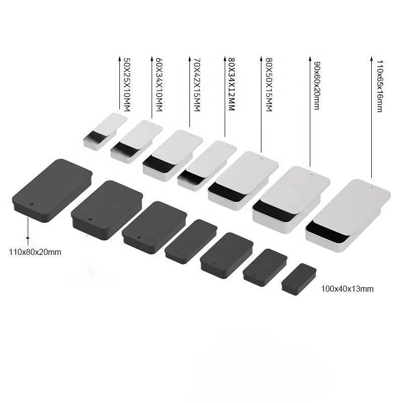 2024 new 10g 15g 30g custom small black sliding tin solid lipstick container mint biscuit candy custom slide tin