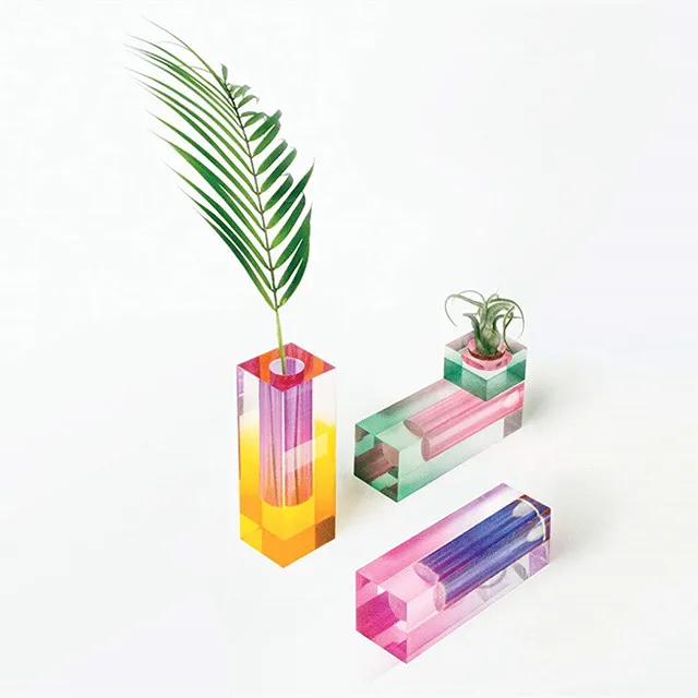  Искусство и дизайн великолепная крашеная акриловая ваза для цветов домашнего декора