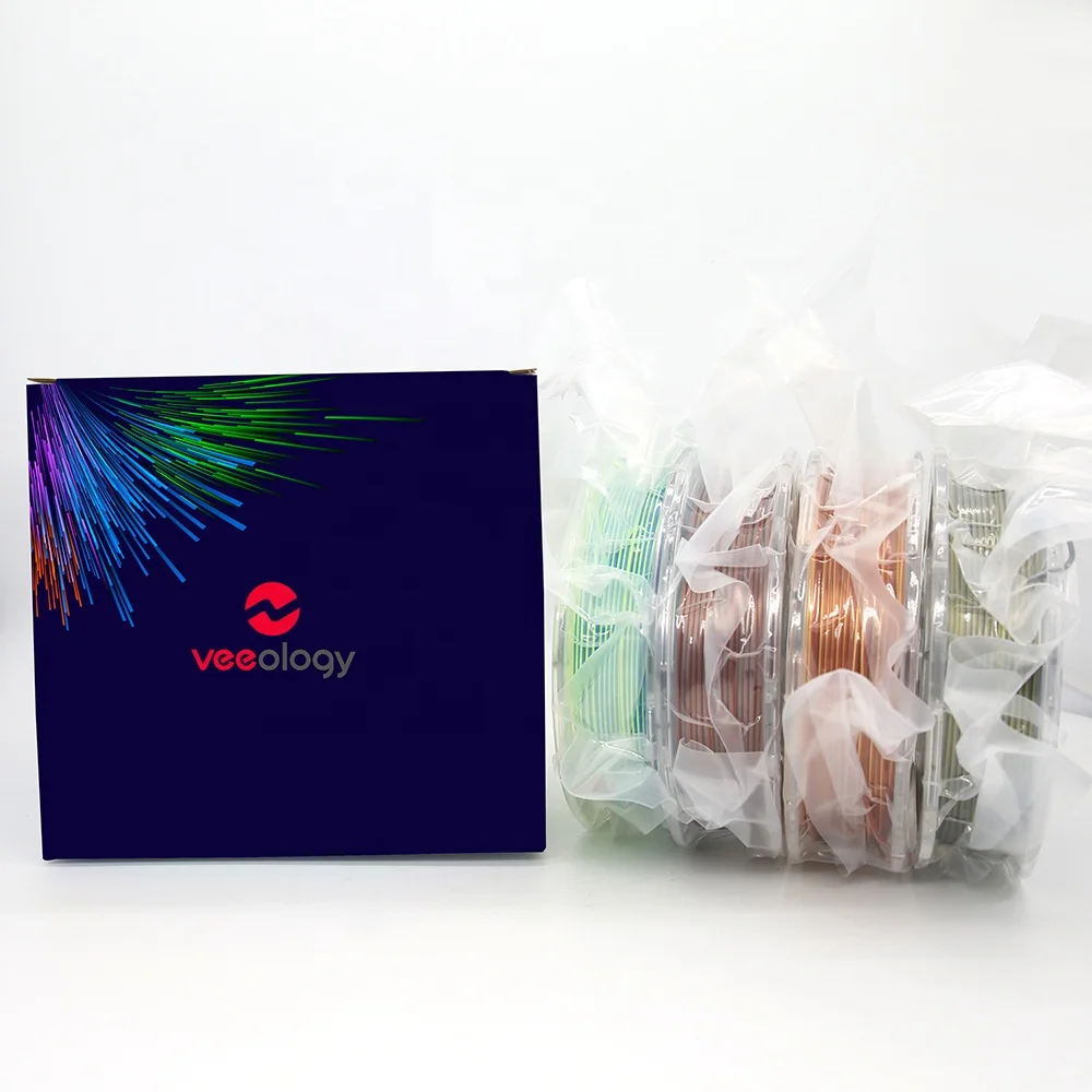 veeology 2 Colors in 1 3D Plastic Rods  Dual Color filament  magic color PLA 3d printer filament