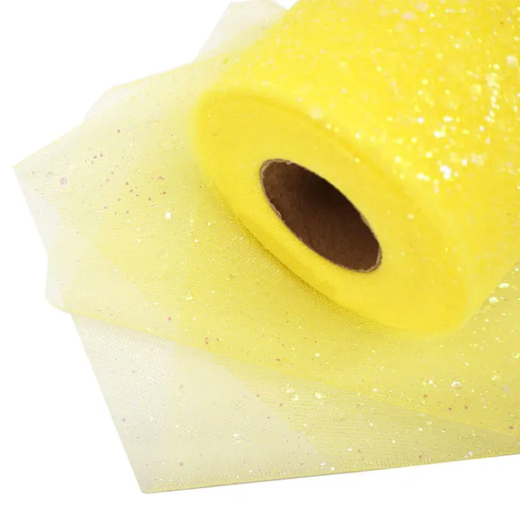 Glitter Tulle Fabric Rolls Sequin Sparkling Ribbon Spool Netting for Wedding