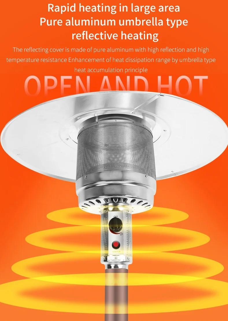 High Efficiency Floor Standing Patio Heaters gas stainless steel outdoor gas heater
