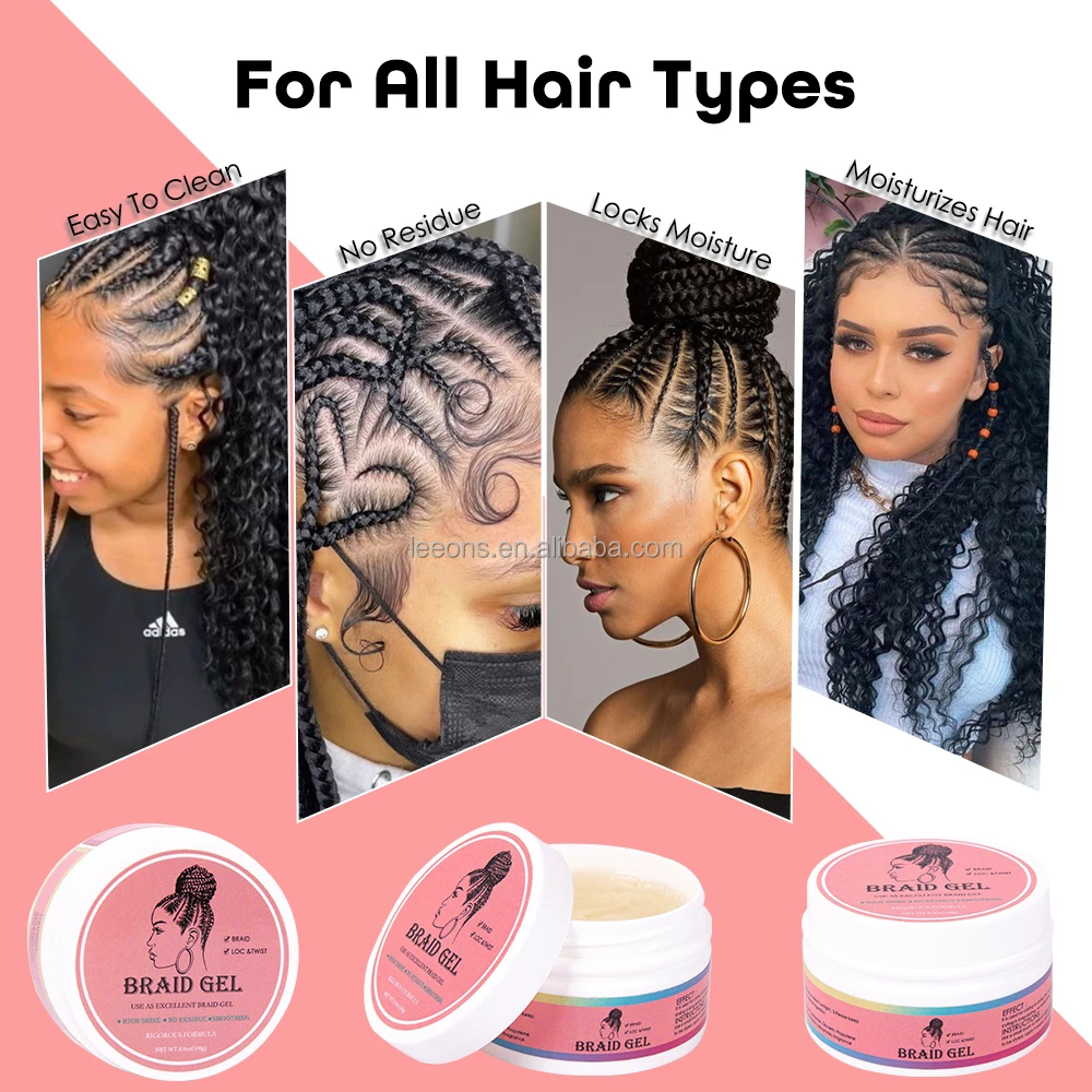 Wholesale Custom Neat Braid Loc N Twist Gel Private Label Edge Control Extreme Hold Conditioning Shining Hair Jam Braiding Gel