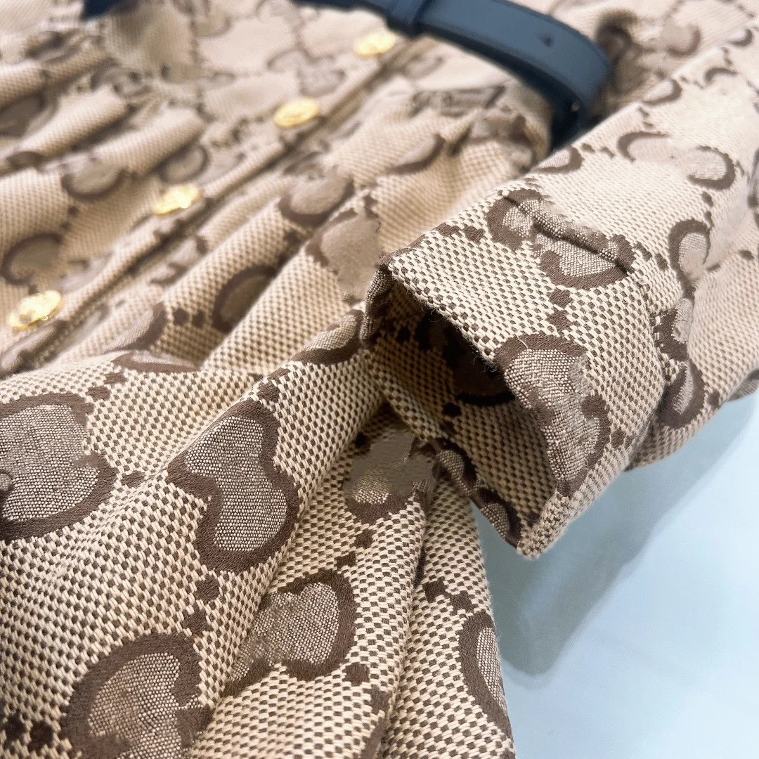 RUNTEN 2024 Designer Clothes Famous Brands Long-sleeved dress Elegant girls Print Casual dress Luxury Clothes Forgirls Top