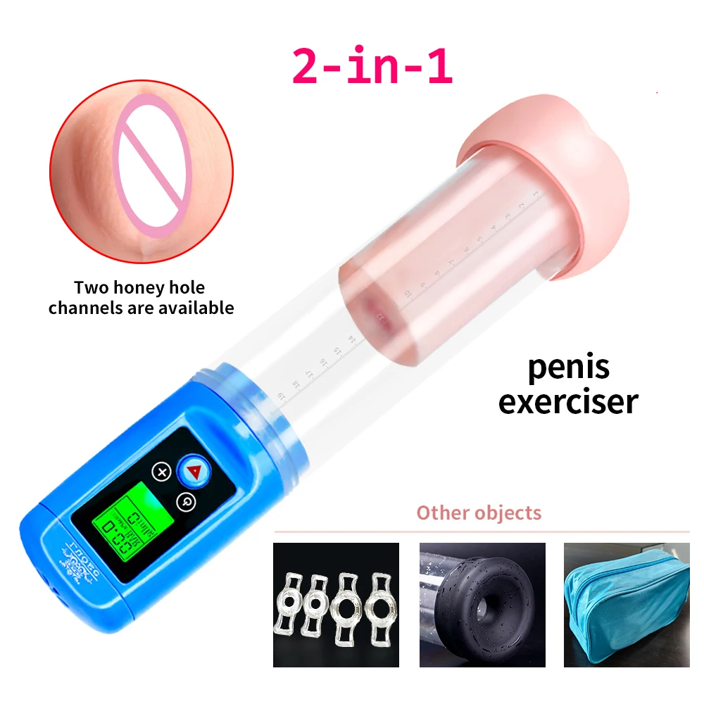 Penile Erection Training Extend Strong Sucking Vacuum Dick Enlarge Sex Toys Vibrating Electric Penis Pump Vacuum Pump