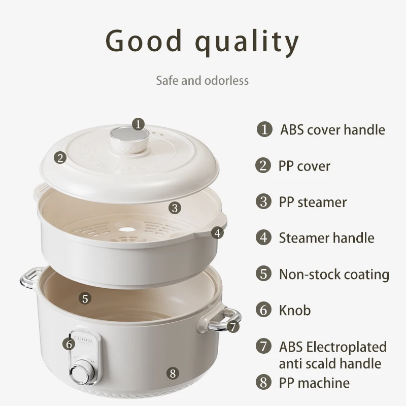 Household Cooking Noodles Electric Hot Pot Multi-Functional Non-stick Hot Oot Integrated Pot Quicky Cook