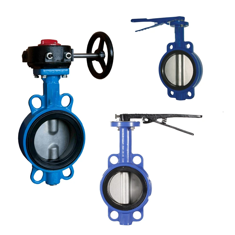 Audited manufacturer factory PN25 ductile iron material wafer type butterfly valve with manual duckbill hand bar