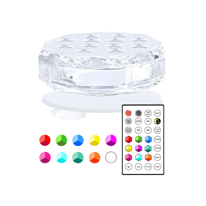 Magnetic above ground pool lights underwater color changing LED  around pool fence wall areas with remote