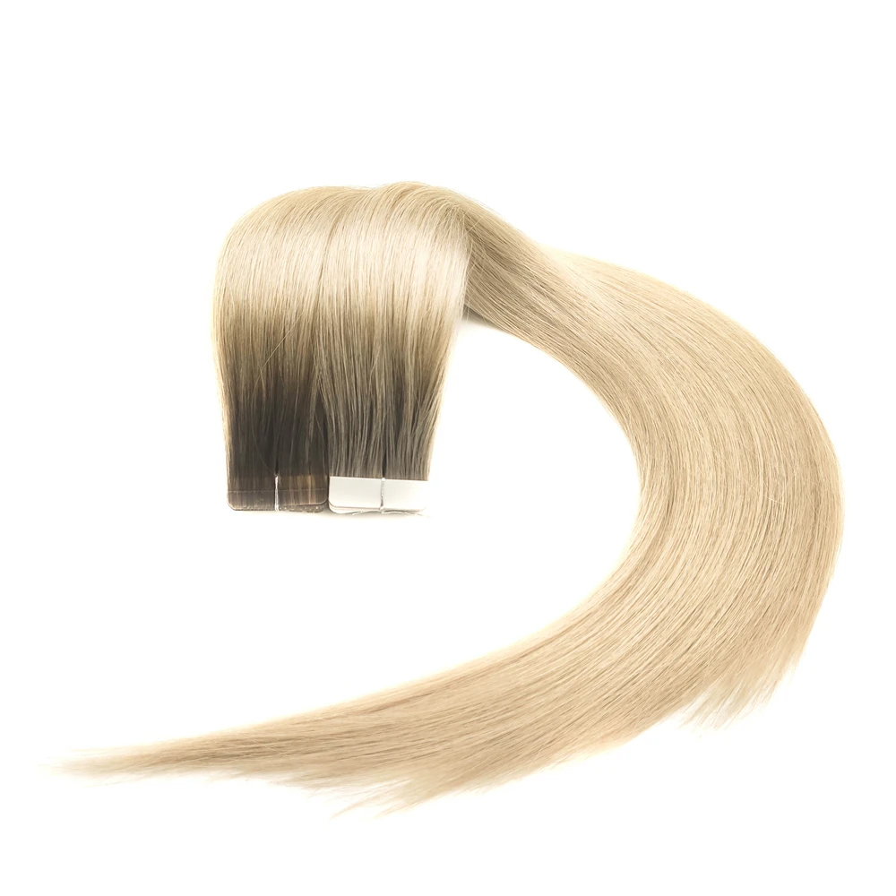 
2021 Best Selling Virgin Remy Human Hair Extension Invisible Natural System Adhesive Seamless PU Tape-in Hair Extension 