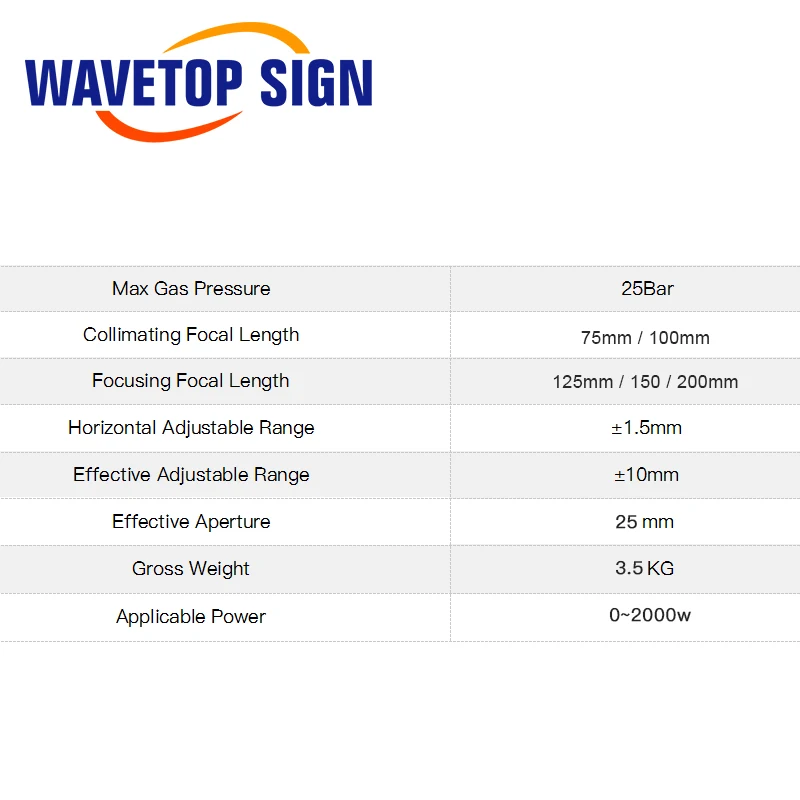 WaveTopSign WSX KC13 0-2 кВт Волоконно-Лазерная режущая головка ручная 2000 Вт для резки металла