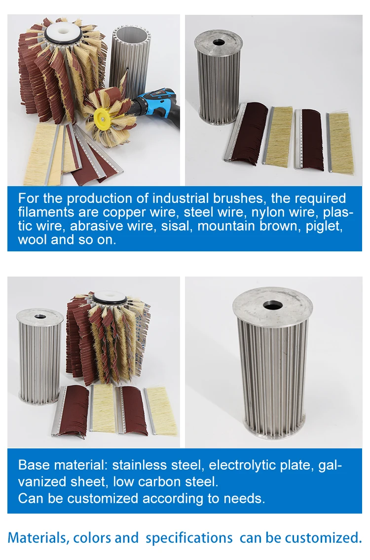 Sisal Sanding Brush Strip Sandpaper Polishing Brush Roller For Wood Grinding